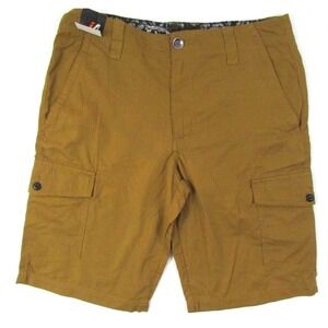 Amplify Cargo Shorts Men 30 Microfiber Polyester Nylon Pockets Brown NWT